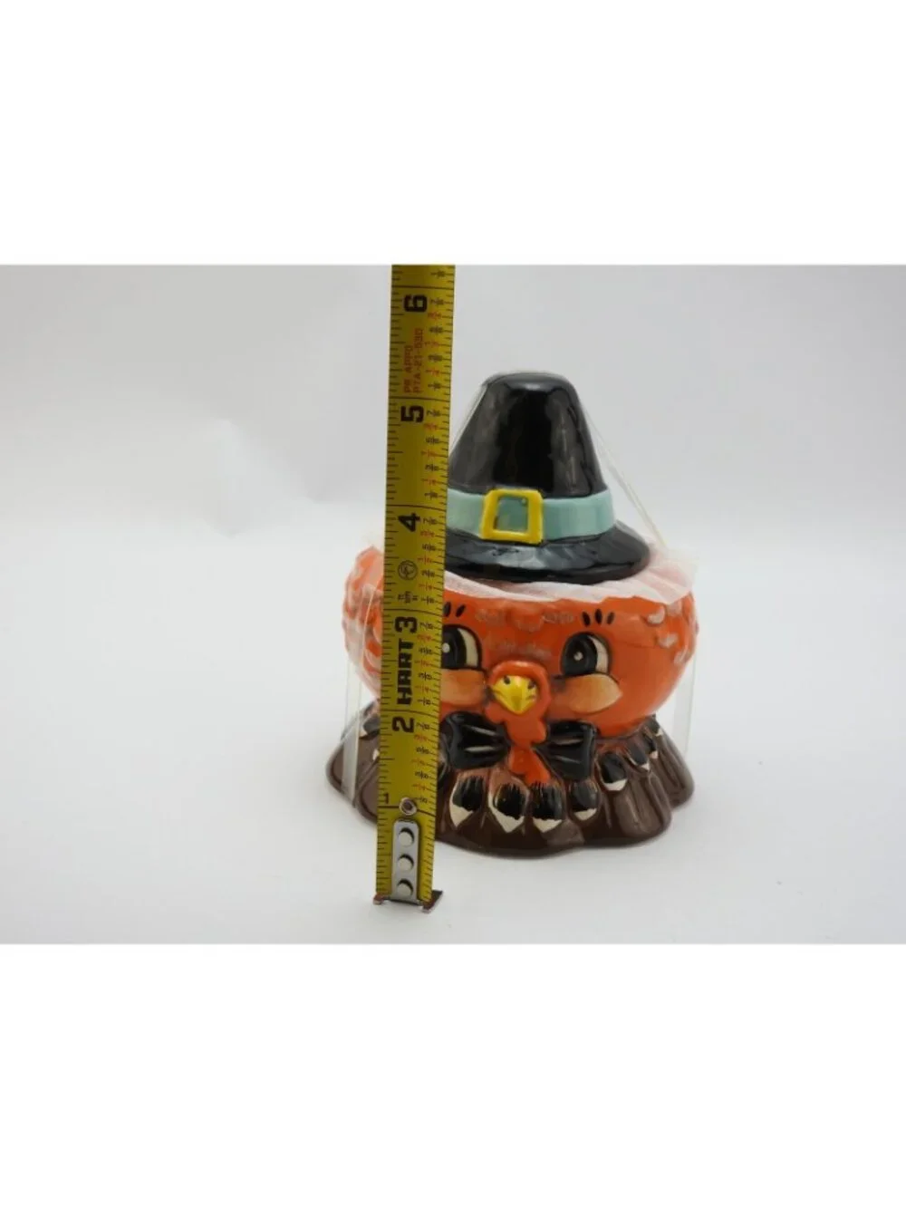Johanna Parker Thanksgiving Turkey Witch Hat Ceramic Cookie Jar Canister 6